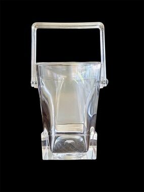 vintage clear thick lucite ice bucket